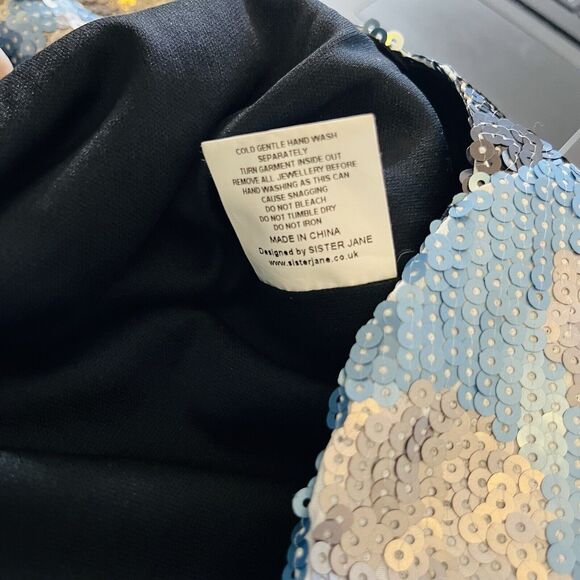 Sister Jane Sequin Storm Cloud Shorts Elastic Waist Pockets Sz Small‎ NEW - Picture 7 of 7